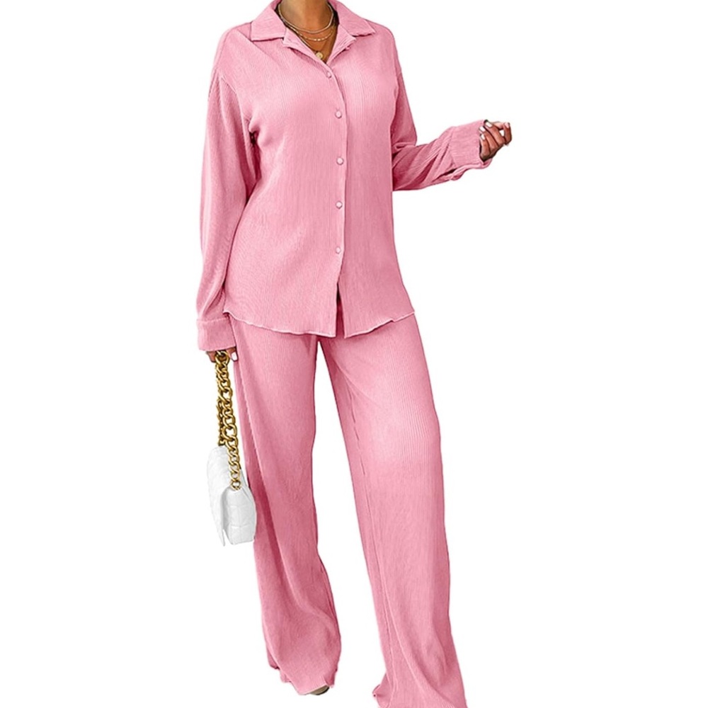 Barbie Pink Satin Ribbed 2 Piece Set